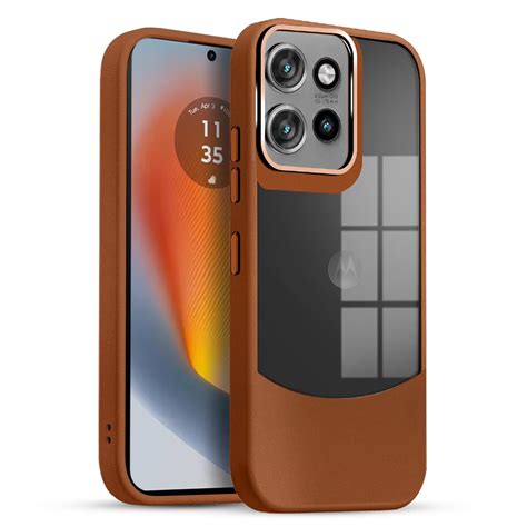 KARWAN®️Fusion Edge Leather Transparent Mobile Back Case | Slim Fit ...