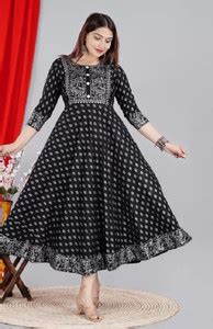 Harivastra Women Floral Print Anarkali Kurta - Buy Harivastra Women ...