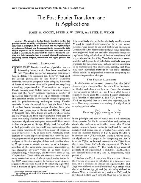 Image result for Fast Fourier transform Applications