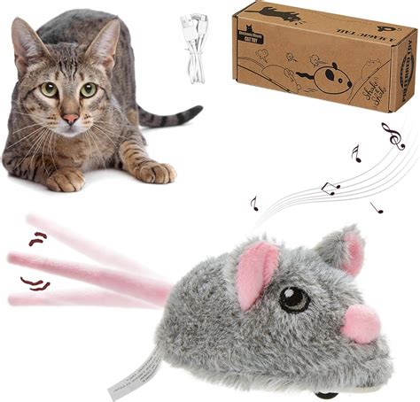 Interactive Mouse Cat Toys Automatic Moving Mice Toy for Indoor Cats ...