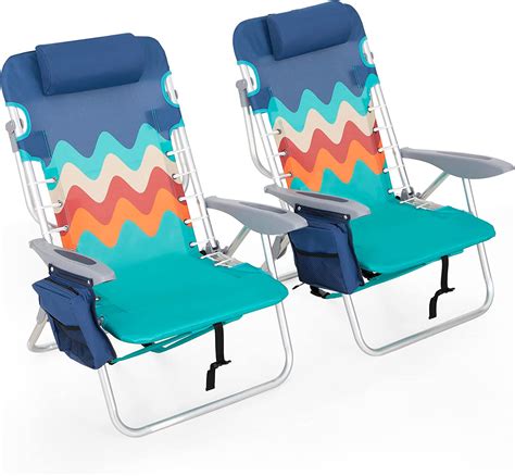 Amazon.com: HIGH POINT SPORTS Backpack Folding Beach Chairs Set of 2 ...