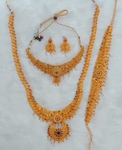 MANSI Alloy Gold-plated Gold Jewellery Set Price in India - Buy MANSI ...