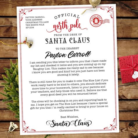 Editable Santa Letter and Naughty List Certificate, Instant Download ...