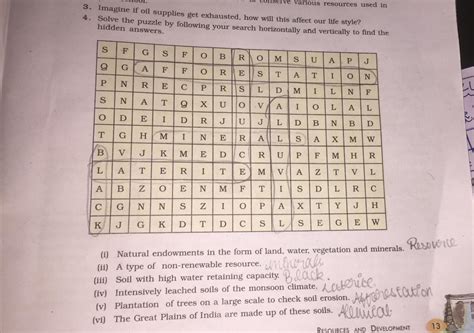 Class 9 ncert geography ch 2 crossword puzzle solution - Brainly.in