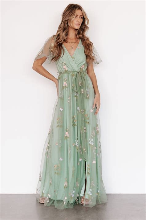 Our Marseille Sage Floral Embossed Maxi Dress is a one-of-a-kind dress ...