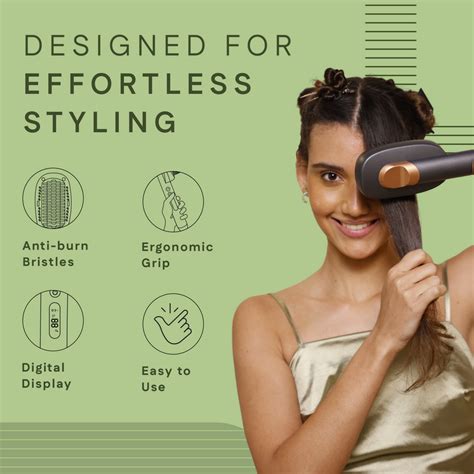 Hair Straightening Brush | Fast Heat Up & Anti-Burn Bristles