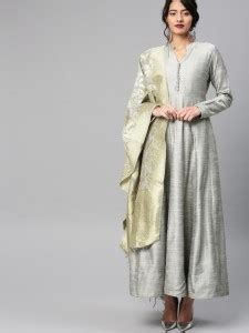 Vishudh Women A-line Grey Midi/Calf Length Dress - Buy Vishudh Women A ...