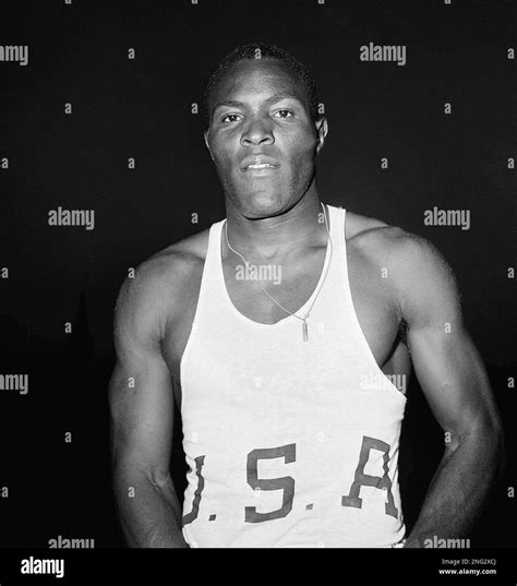 Rafer Johnson, member of the U.S. Olympic team, is shown in Los Angeles ...