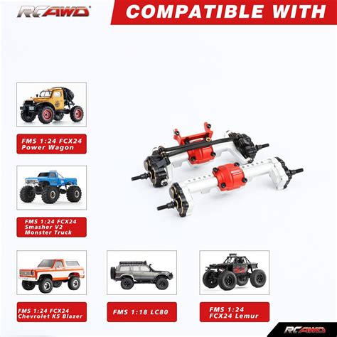RCAWD FCX24 Differential Portal Axles Set- FCX24 Upgrade Parts