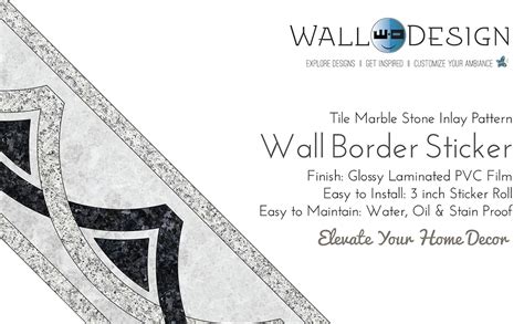 WallDesign Wallpaper Border - Tile Marble Stone Inlay Pattern - Roll 3 ...