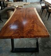 Image result for Wood Slab Table with Metal Legs