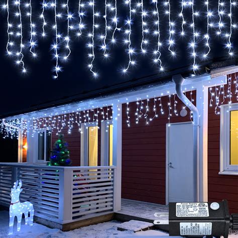 Residential White Outdoor Holiday Lights Christmas Light Installation