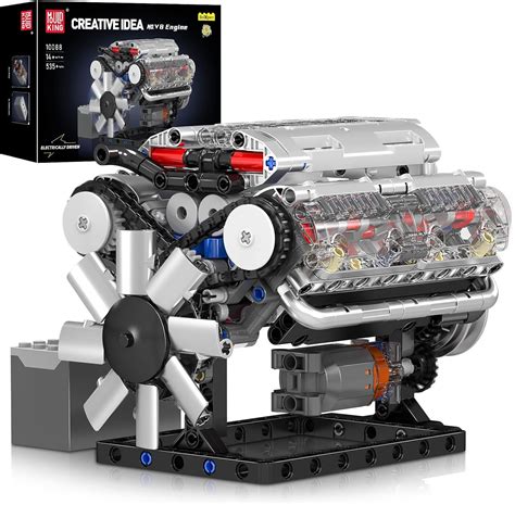 Amazon.com: Mould King 10088 V8 Engine Model Kit - 535 Pcs to Build Your Own Mini Engine That ...