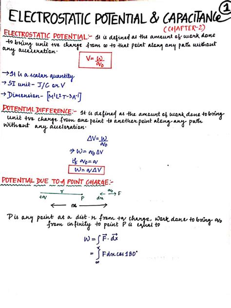 Image result for Electrostatic Potential and Capacitance Notes