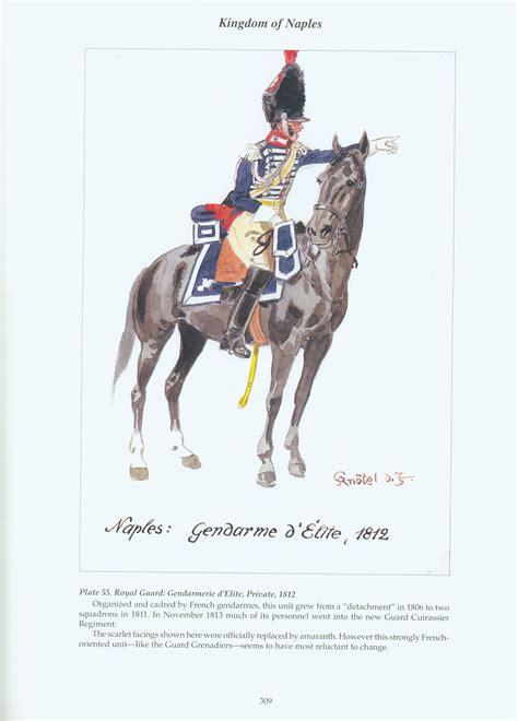 Kingdom of Naples: Plate 55. Royal Guard: Gendarmerie d'Elite, Private, 1812. | Guerres ...