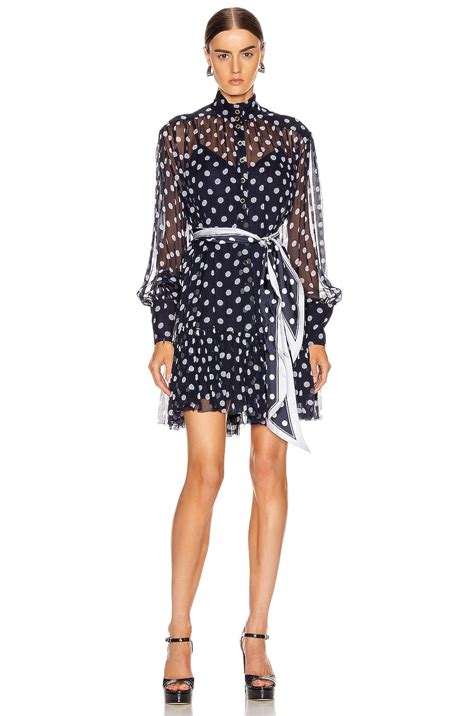 Zimmermann Sabotage Lantern Mini Dress in Midnight Dot | FWRD