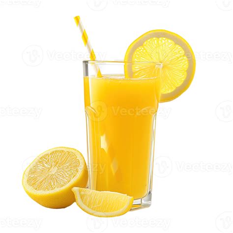AI generated Glass of fresh lemon juice isolated on transparent ...