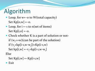 Image result for Simple Knapsack Problem in Dynamic Programming Where W 4