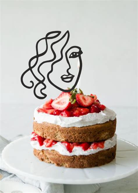 Lady cake topper