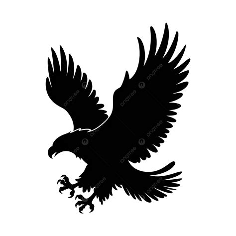 Black Silhouette Of Soaring Eagle, Vector Illustration, Soaring Eagle, Silhouette PNG ...