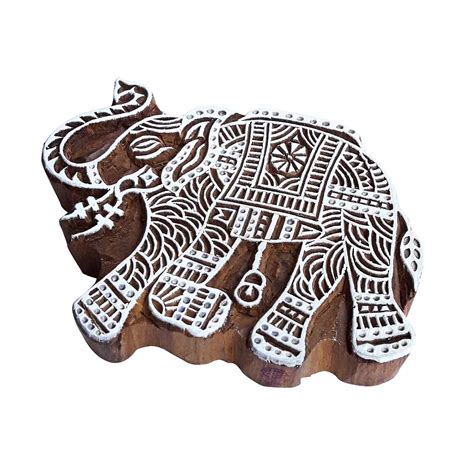 Royal Kraft Urban Wood Block Large Elephant Shape Big Printing Stamp ...