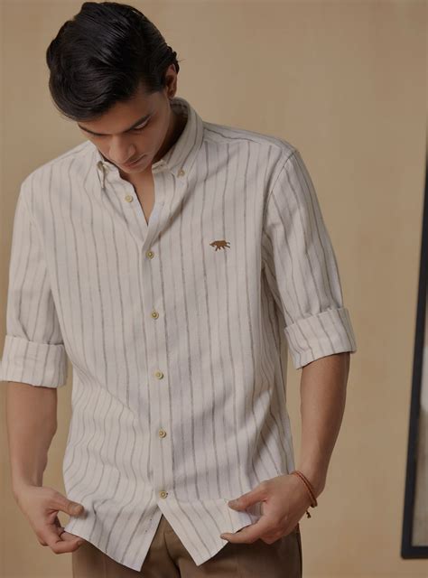 Andamen Taupe Striper Shirt