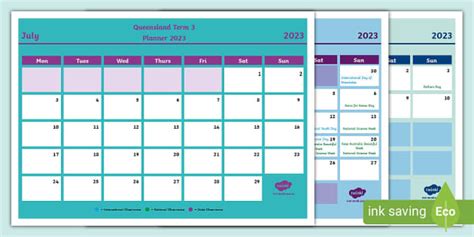 Queensland Term 3 Calendar (teacher made) - Twinkl