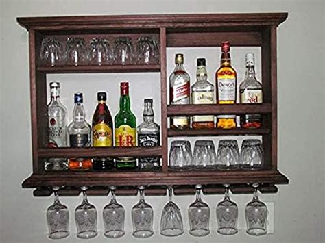 Indigo interiors sheesham Wood Wall Mounted Wine Rack, Bar Cabinet with ...