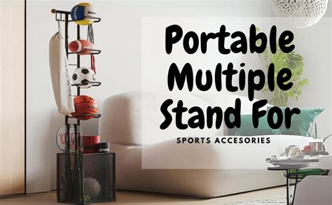 ARHAT ORGANIZERS Portable 4-Tier Sports Ball Rack & Storage Stand with ...