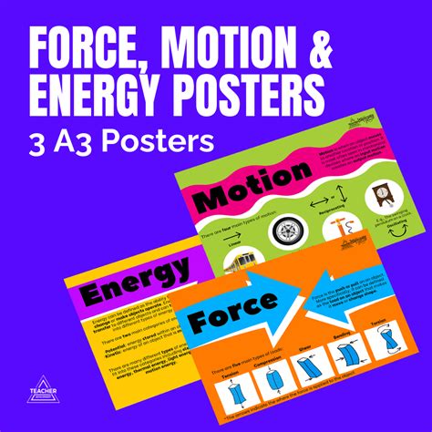 Force, Motion & Energy Posters - Teacher Professional Development ...