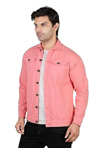 Buy ARBIA FUNKI Men Full Sleeve Denim Jacket (Pink, 2x_l) at Amazon.in