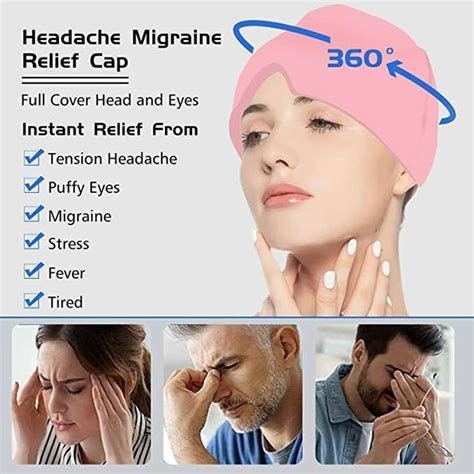 SKYVOKES Headache / Migraine Relief Hat, Cold Therapy Migraine Relief ...