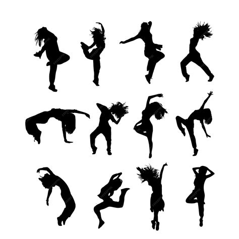 Premium Vector | Women dancing silhouettes set