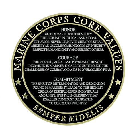 USMC Core Values USMC Challenge Coin – Marine Corps Gift Shop