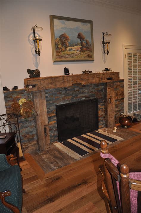 This beautiful barnwood reclaimed hardwood floor is very cozy and warm ...
