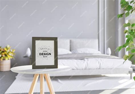 Premium PSD | Poster frame mockup interior in a bedroom