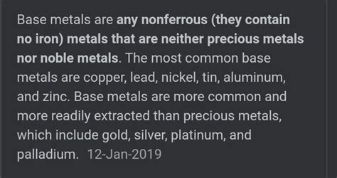 What is a base metal? - Brainly.in