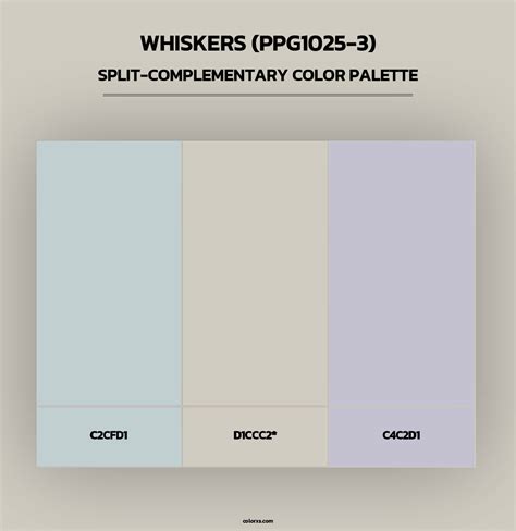 PPG Paints Whiskers (PPG1025-3) Paint coordinating colors and palettes - colorxs.com
