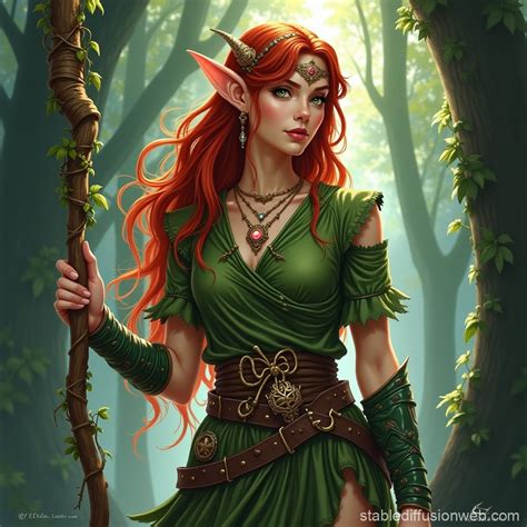 Dungeons and Dragons Elf Druid Concept | Stable Diffusion Online