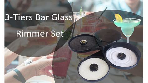 3-tier Bamboo Cocktail Rimmer Set With Lid 3-Tier Margarita Salt Rimmer ...