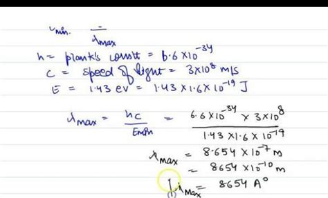 the cut off wavelength for a photon able to create electron hole pair ...