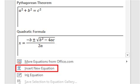 Image result for Math Formulas in Word