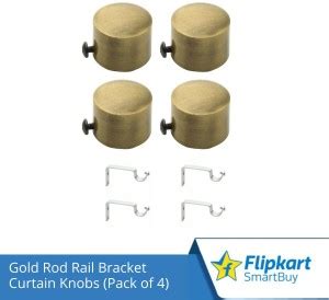 Flipkart SmartBuy Gold Curtain Knobs, Rod Rail Bracket Metal Price in ...