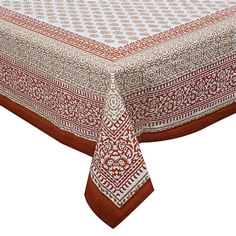 Buy Texstylers Cotton Rectangular Pack of 1 Brown 60x90 Inches 6 Seater ...