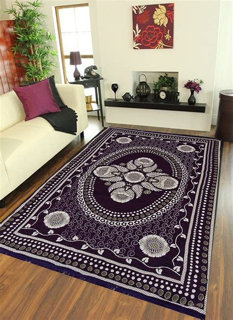 Buy PRESTO BAZAAR Chenille Carpet - 60" x 84", Purple Online at Low ...