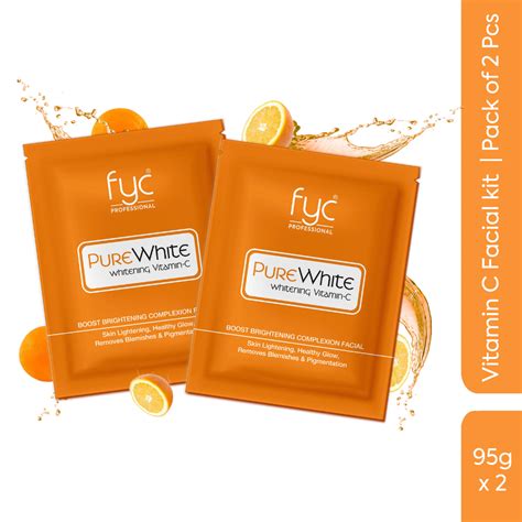 Pure White Vitamin C Facial Kit Pouch Combo - 95g x 2 (Pack of 2) – FYC ...