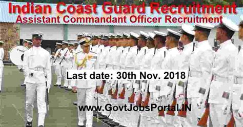 Indian Coast Guard Recruitment for Assistant Commandant Officer Posts 2018