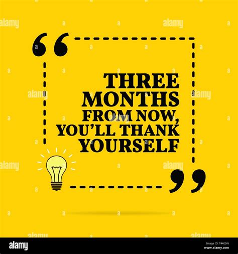 Inspirational motivational quote. Three months from now, you'll thank ...