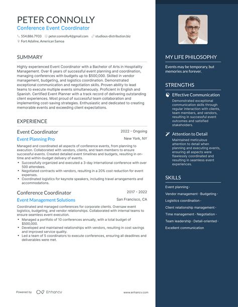 3 Successful Conference Event Coordinator Resume Examples And Writing Tips for 2024