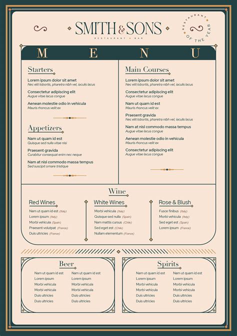 Fancy Restaurant Menu on Behance